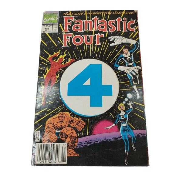 Fantastic Four Volume 1 #358 November 1991 Marvel Cut Out Front Cover - Picture 1 of 8